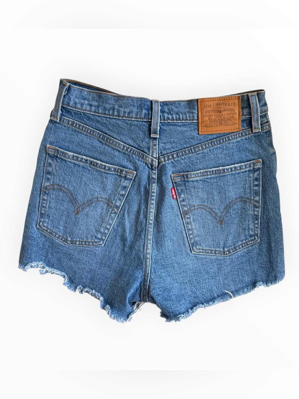 Levi's Classic 501 ribcage short Denim Shorts in urban oasis raw hem EUC
